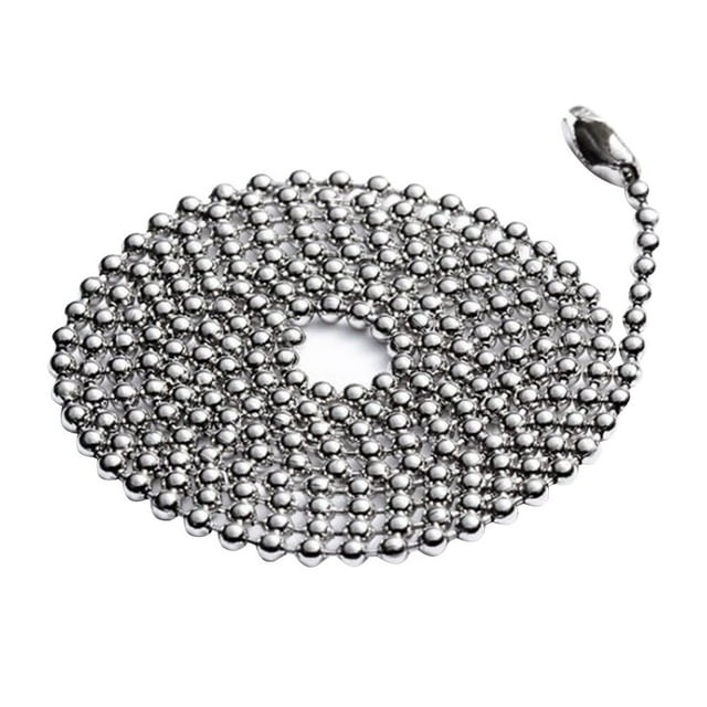 Stainless Steel Long Bead Connector Clasp Ball Chain Keychain Tag Metal Bead Chain