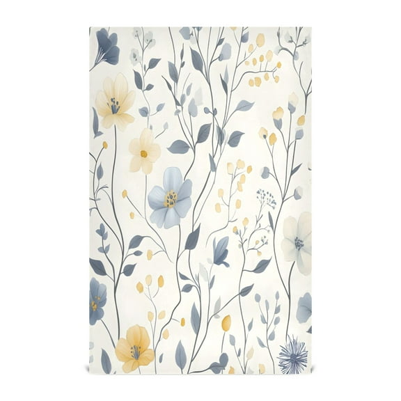 Hand Drawn Spring Flowers Decorative Waffle Towel Kitchen Dishcloth 28x18in Multi-Use Tea Towel