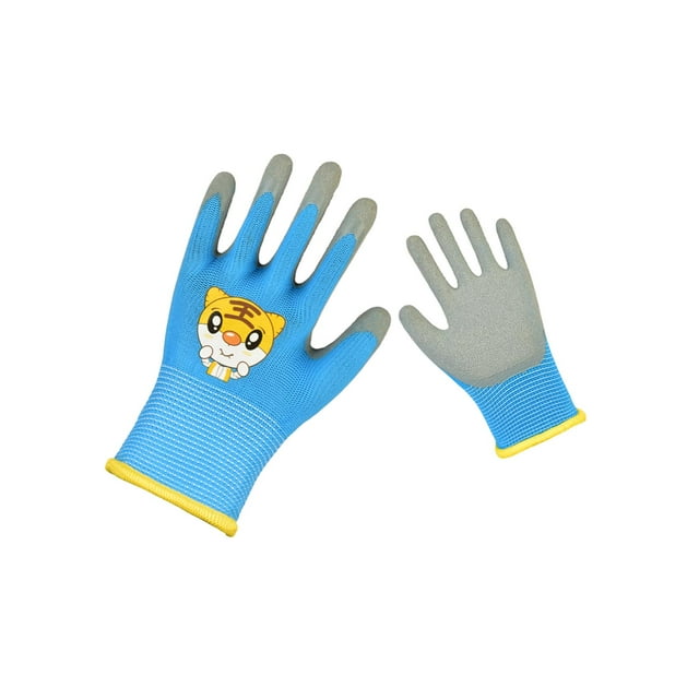 Guantes de jardinería para niños, 1 par de protección para las de 3 a 5 años para niños y niñas que . Azul