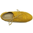 thumbnail image 6 of Ollio Women's Shoes Faux Suede Classic Wingtips Lace Up Dress Low Flats Heels Oxfords F115, 6 of 6