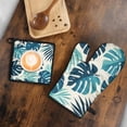 thumbnail image 5 of Tropical Palm Leaves in Hawaii Kitchen Oven Mitt and Pot Holder Sets 2 Pcs for Baking, Cooking and Grilling, Heat Resistant Up To 392 °F, 5 of 7