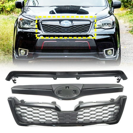 Fit for 14-18 Forester Grill Front Upper Grille Kit (3 Pcs)