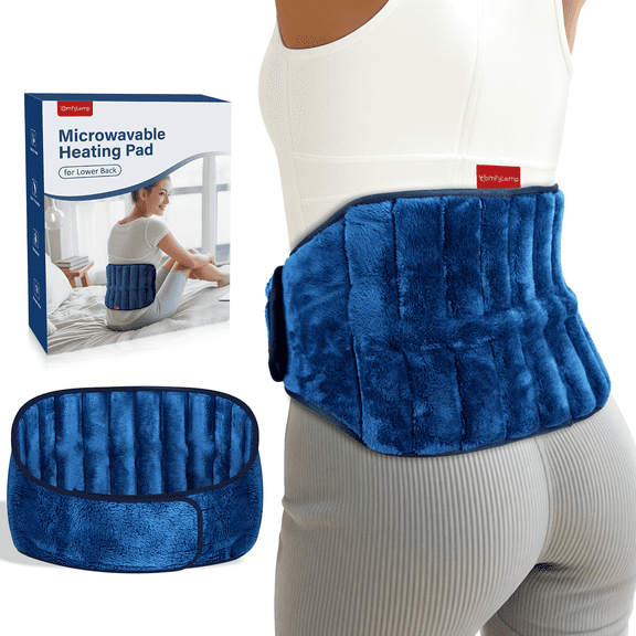 Comfytemp Large Microwave Heating Pad for Back & Waist, Moist Heat Relief for Muscle Discomfort, Blue