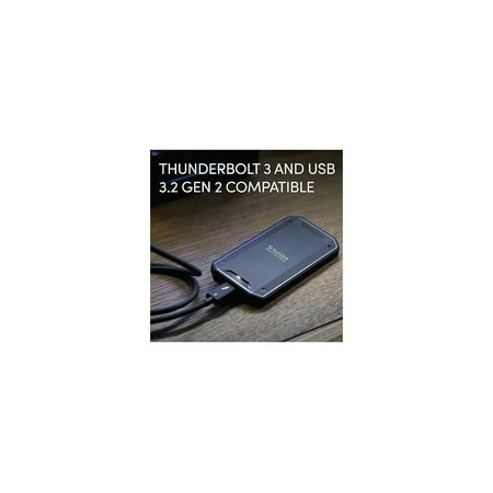 SanDisk Professional - PRO-G40 SSD 2TB External Thunderbolt 3 and USB-C NVMe Portable SSD - Black