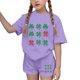 thumbnail image 1 of Vestido de Manga Corta para Niños Día de San Patricio Impreso Cuello Redondo de Dos Piezas con Pantalones Cortos, Cómoda Mezcla de Poliéster Spandex, 1 of 6