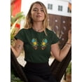 thumbnail image 2 of Flower Embroidery Hand Drawn T-Shirt Women -Image by Shutterstock, Female 4X-Large, 2 of 4