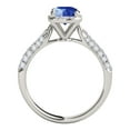 thumbnail image 4 of Mauli Jewels Engagement Rings for Women 1.20 Carat Halo Beautiful Design Sapphire And Diamond Engagement Ring 4-prong 14k Solid White Gold, 4 of 7