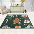 thumbnail image 2 of Yayeee Area Rugs for Living Room 5.2'x4' Non Slip Washable Bedroom Floor Carpet, Green Christmas Gingerbread, 2 of 5