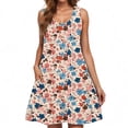 thumbnail image 4 of Ovzne Robes pour Femmes Robe de Plage Femme Décontractée Ample Été Robe Imprimée Sans Manches Col en V Ensemble Haut/chemise Robe d'Été Imprimée Liquidation, 4 of 6