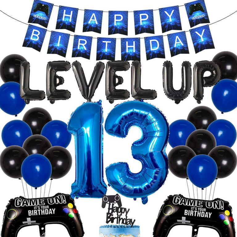 Gamer Level Up Birthday Party Decoration Balloons Centerpiece Banner  Playstation