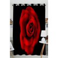 thumbnail image 1 of Rosa roja individual para nadar en el agua ABPHQTO Cortina opaca con ojales negros 130x210 cm, 1 of 1