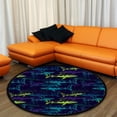 thumbnail image 4 of GZHJMY Round Rugs for Living Room, Blue Shark Non-Slip Coral Velvet Long Runner Rugs, Washable Water Absorbent Mat Carpet for Bedroom Kitchen Kids Room, 4 of 6