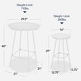 thumbnail image 3 of Best Choice Products 3-Piece Steel Patio Bar Height Round Bistro Set w/ Backless Stools, Slatted Design - White, 3 of 10