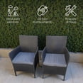 thumbnail image 3 of Ilios Innova | Set de 2 Sillas para Comedor Exterior con Textura de Ratán Negro, Sillones de Jardín Resistentes a la Intemperie con Cojines Grises Lavables, Ideales para Terraza y Patio, 3 of 9