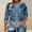 Blue, variant on Blmnix Plus Size Women’s Blouses Dressy Casual Blue Paisley Print Womens Athletic Tops V-Neck 3/4 Sleeve L Tops