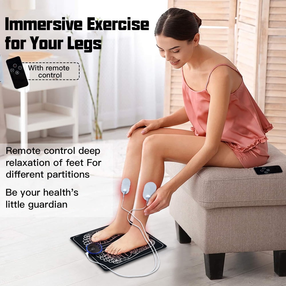 EMS Foot Massager TENS for Muscle Relaxation,LCD Display Screen,Back Massager & Legs Massager Pad with Remote Control