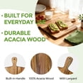thumbnail image 4 of 1 Pc 17x13 Inch Acacia Wood Cutting Board Handle Charcuterie Serving, 4 of 8
