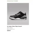 thumbnail image 3 of Nike Air Jordan 3 Retro Black Cement 2024, 3 of 4