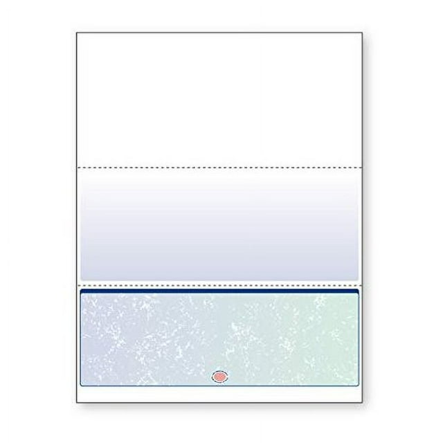 DocuGard Blue/Green Prismatic Bottom Check, 8.5 x 11 Inches, 24 lb, 500 Sheets, 1 Check Per Sheet (04537)