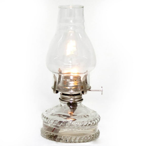 Lehman's Clear Glass Oil Lamp, with #2 Burner and 7/8 inch Wick for Accent Lighting or Centerpiece Table Decor