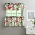 thumbnail image 2 of Country Bohemian Curtains 24 Inch - 3 Panel Rustic Floral Set with Vintage Botanical Print, Rod Pocket, 2 of 6