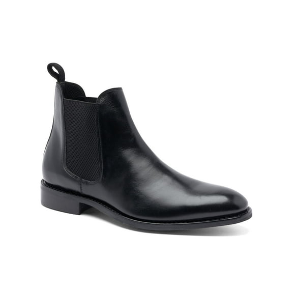 ANTHONY VEER ESSENTIALS Womens Black Goring Jefferson Almond Toe Block Heel Leather Chelsea 14