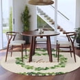 thumbnail image 3 of Spring Eucalyptus Leaves Round Area Rug 5Ft Washable Circle Rugs for Living Room Bedroom, Farmhouse Botanical Burlap Paid Non-Slip Carpet Floor Mats Indoor Outdoor Carpet Runner Aesthetic Home Decor, 3 of 8