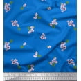 thumbnail image 1 of Soimoi Viscose Chiffon Fabric Leaves & Azalia Floral Print Fabric by The Yard 42 Inch Wide, 1 of 3