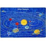 Mybecca Kids Area Rug Solar System 3' X 5' Children Area Playroom & Nursery Non Skid Gel Backing
