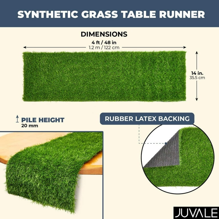 Green Grass Dining Decor  Table runners wedding, Artificial grass, Moss  table runner
