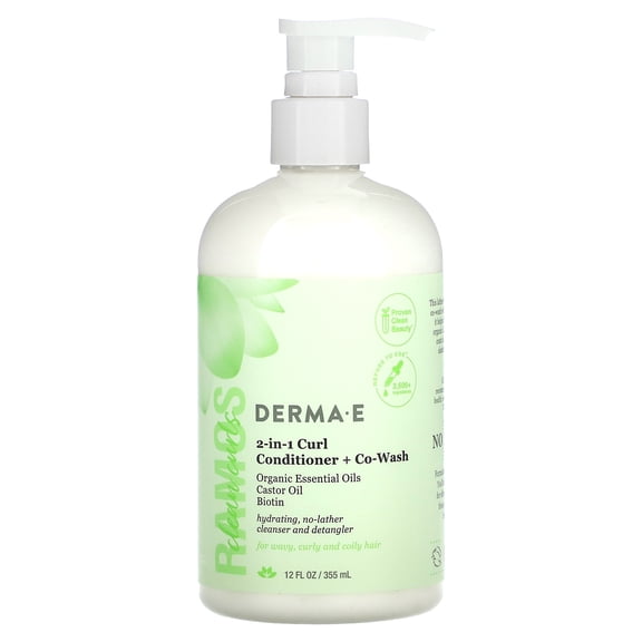 Derma E Skin & Hair Care 158554 12 fl oz Ramos 2-in-1 Curl Conditioner & Co Wash