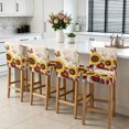 thumbnail image 3 of Sunflower Farmhouse Bar Stool Cover Set of 6, Spring Summer Retro Butterfly Flowers Stretch Bar Chair Cover, Removable Washable Pub Counter Stool Chair Slipcover for Kitchen Dining Room Pub Cafe, 3 of 9
