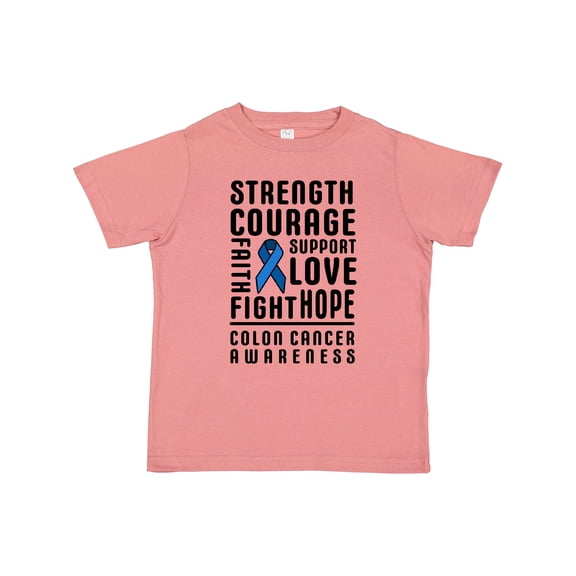 Inktastic Strength Courage Support Colon Cancer Awareness Boys or Girls Toddler T-Shirt