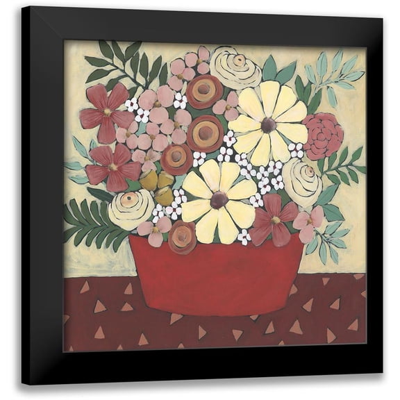 Moore, Regina 12x12 Black Modern Framed Museum Art Print Titled - Inspired Flowers I
