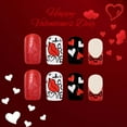thumbnail image 5 of Valentine's Fake Nail for Women Girls,Red Heart Glitter Press on Nails,Reusable Winter Xmas Daily Wear False Nails,French Short Square Glossy Acrylic Glue on Nails for Holiday Engagement 24pcs, 5 of 8