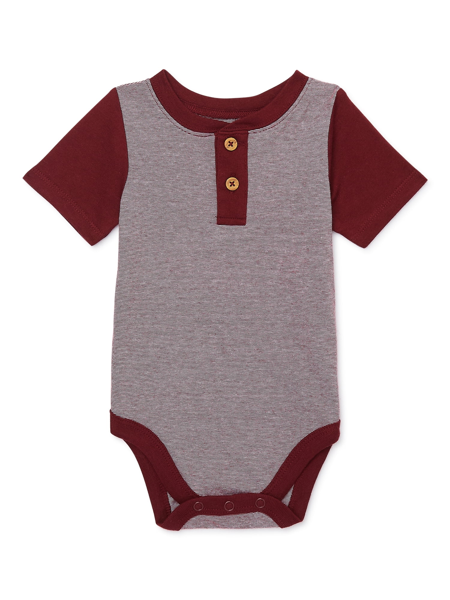 Garanimals Baby Boy Short Sleeve Henley Bodysuit, Sizes 024 Months