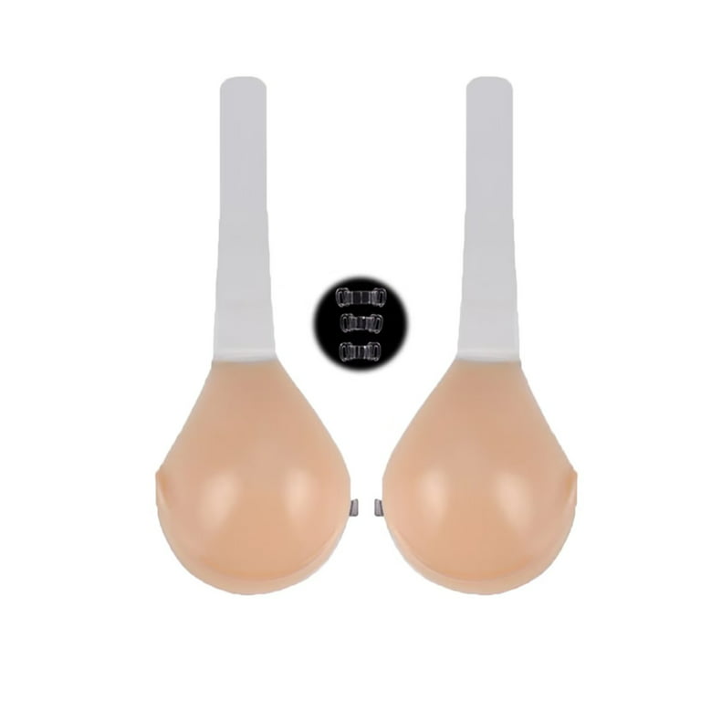 Yunleeb Invisible Bras for Women Wide Strap Adhesive Bra Silicone with  Steel-ringed Lift Bras (A~J Cup) Mix2 J