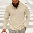thumbnail image 4 of pstuiky camisetas de manga larga para hombre, Camisa informal de sarga de color liso con cuello alto y bolsillos abotonados para hombre tops de invierno para hombre m, 4 of 6