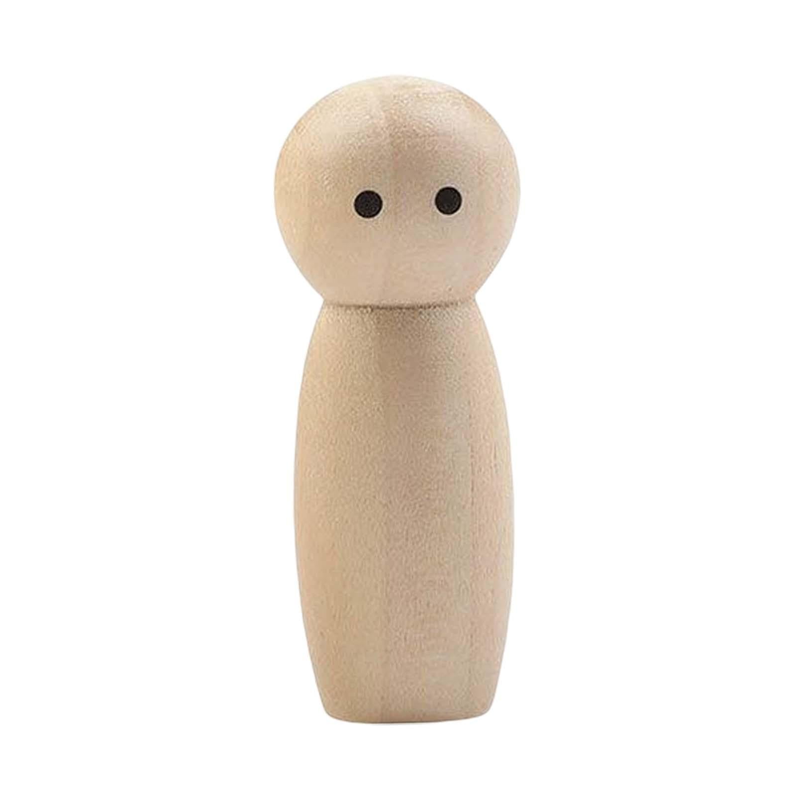 Wooden Peg Doll, Craft Smooth Surface Unpainted Wood Figures for