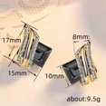 thumbnail image 2 of K-KED Elegant Silver Plated Drop Earring Round Cut Cubic Zircon Wedding Delicate Jewelry A Pair-Black, 2 of 7