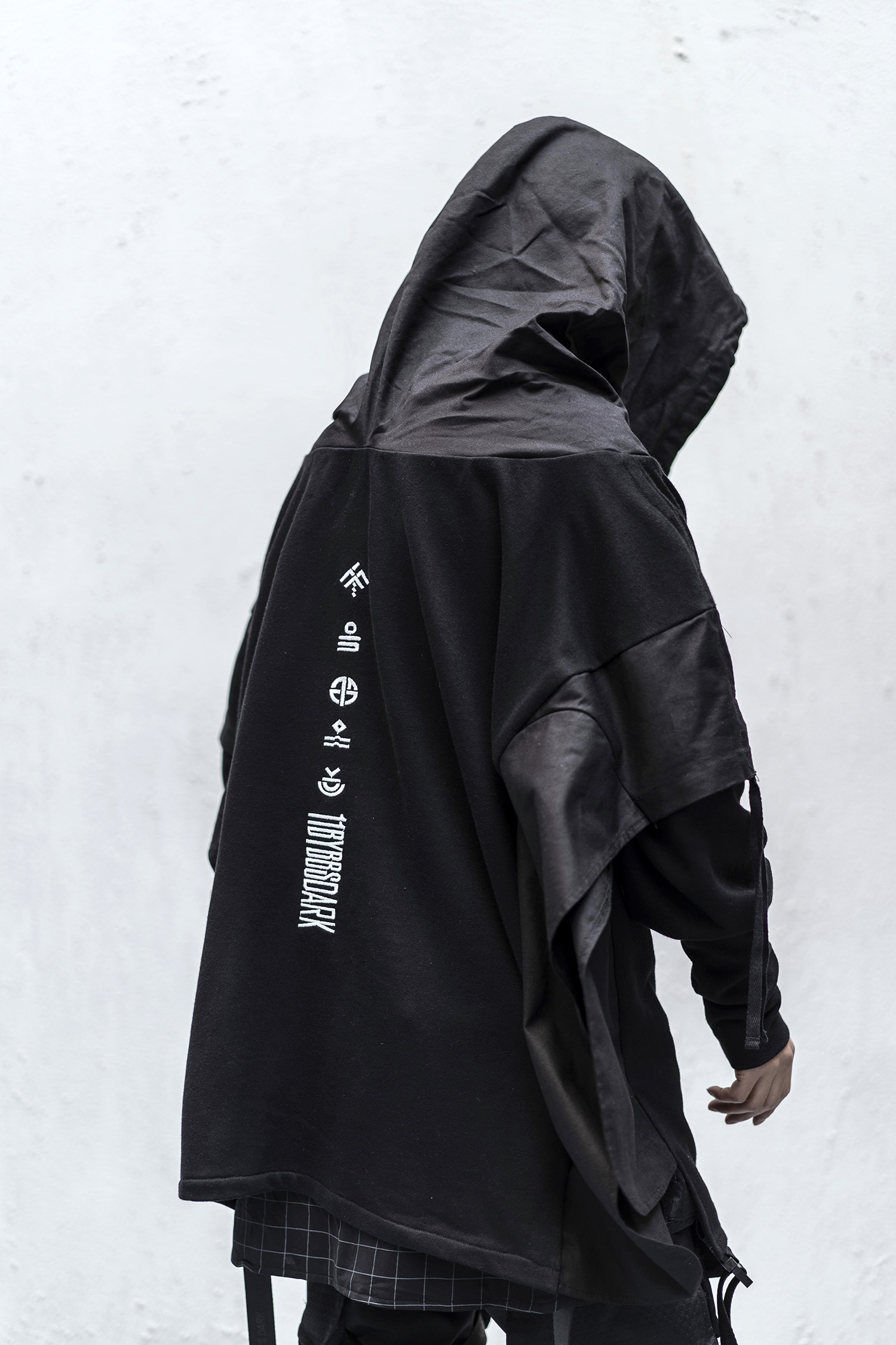 Niepce Inc Japanese Streetwear Black Gothic Men's Techwear Hoodie ...