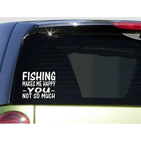 Fishing Makes Me Happy *I517* 6x6 inch Sticker decal largemouth bass