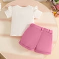 thumbnail image 5 of KPOPLK 2 Piece Baby Girl Summer Clothes Short Sleeve Gingham Puff Sleeve with Elastic Waist Shorts Outfits Set 1t 2t 3t 4t 5t 6t(6-9 Months,Pink), 5 of 8