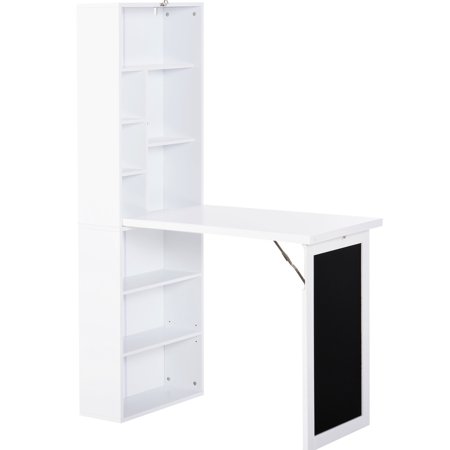 Convertible Wall Desk with Blackboard | For Limited - Space Home Offices | Particleboard and Metal | Stores Stationery and Records Lists
