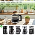 thumbnail image 3 of Glass Carafe Replacement Compatible with Mr Coffee 12 Cup Coffee Machine # RF, PC,SC,MMX,MSX, BVMC-RF300, BVMC-MSX23-NLY, BVMC-MMX23,BVMC-SC12BL1-2,BVMC-PL12BL1-NP,BVMC-EM100 Series, 3 of 7