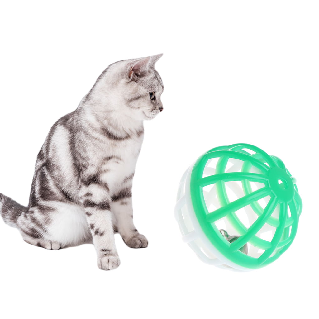 Tubicu 5 Pcs Cat Toy Bell Hollow Ball Sound Pet Game Kitten Plastic Interactive Rattle 