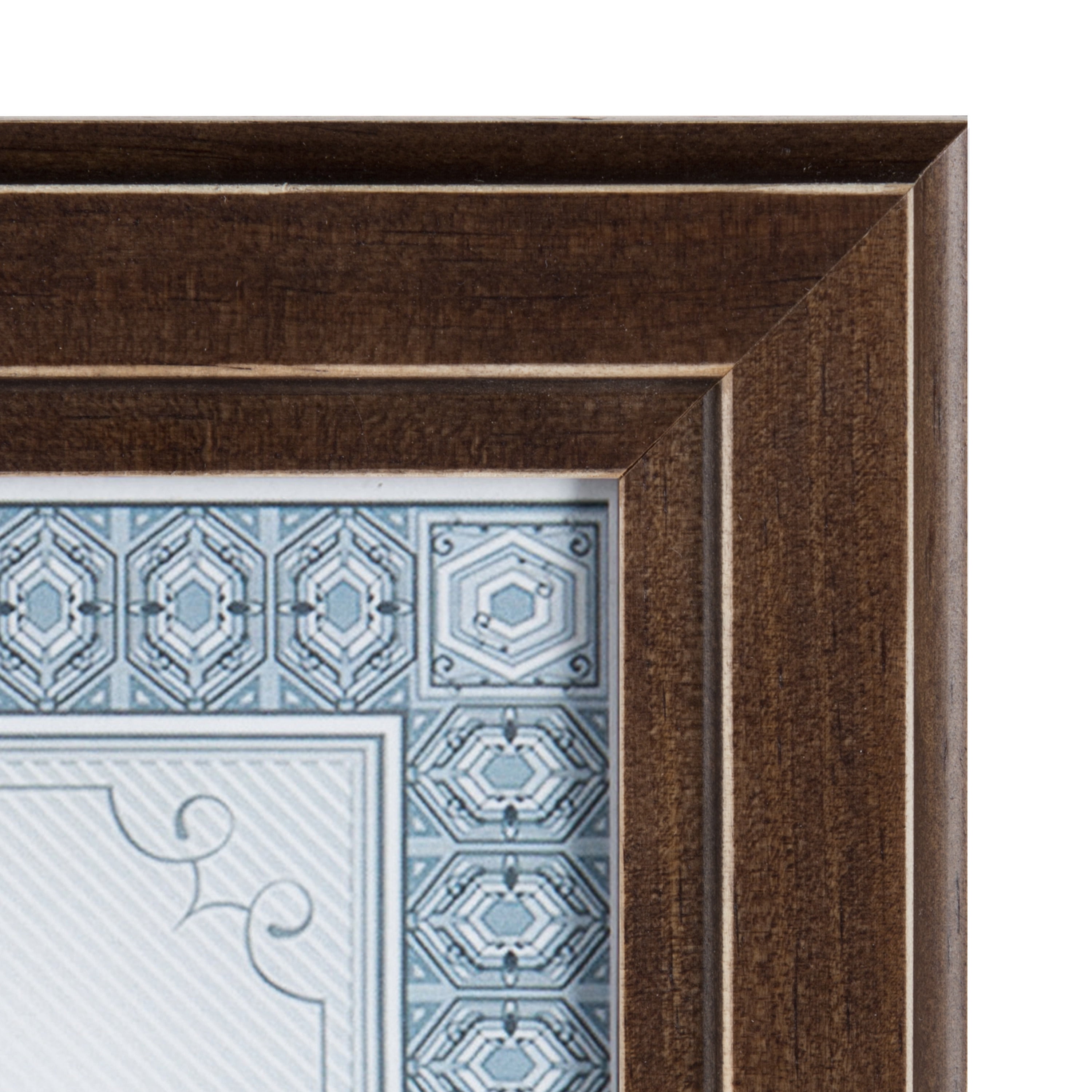 DesignOvation Kieva Solid Wood Document Frames, Distressed Espresso Brown 8.5x11, Pack of 6