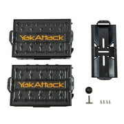 YakAttack TracPak Combo Kit, Set of Two Stacking Fishing Gear Storage Boxes with Track Mount Base, Black (SSO-1002) | Kayak Fishing Accessories