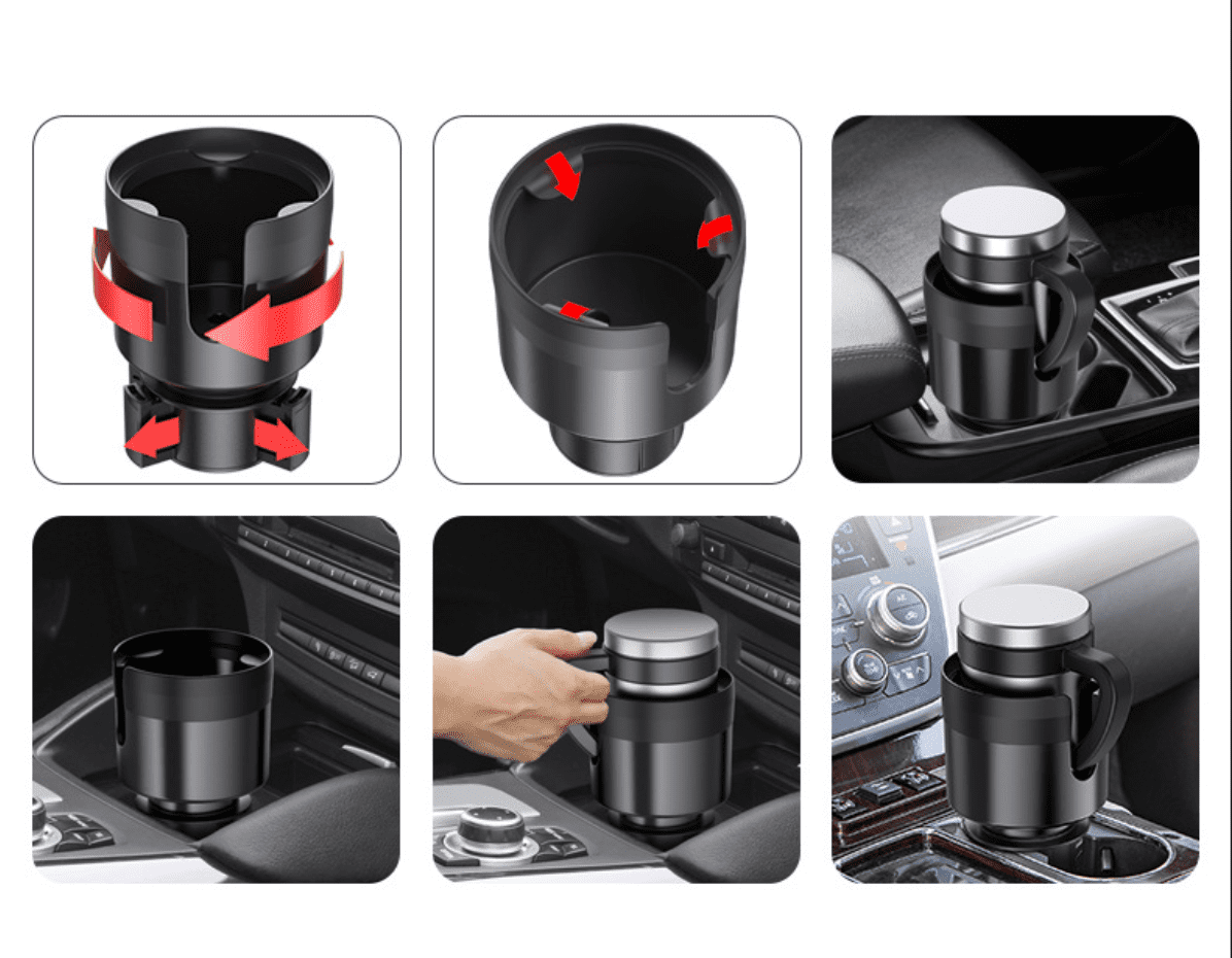  Cup Holder Expander for Car,Upgrade All Purpose Car Cup Holder  with Adjustable Base  Car Cup Holder Expander,Compatible with Yeti Rambler  14-36 oz Hydro Flasks 32/40 oz,Bottles & Mugs in 3.4 