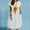 White, variant on Summer Women Dresses Fashion Women Casual O- Neck Sunflower Print Plus Size Pocke